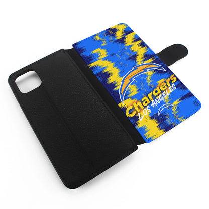 Los Angeles Chargers Abstract Color Flip Wallet Phone Case