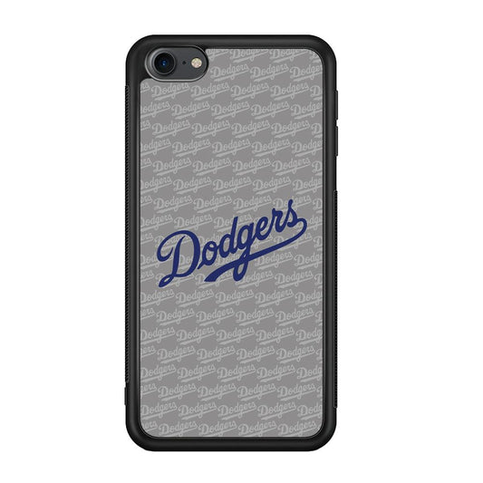 Los Angeles Dodgers Grey Patern Word iPod Touch 6 Case-Rubber Black (2D Case)-Oxvistore