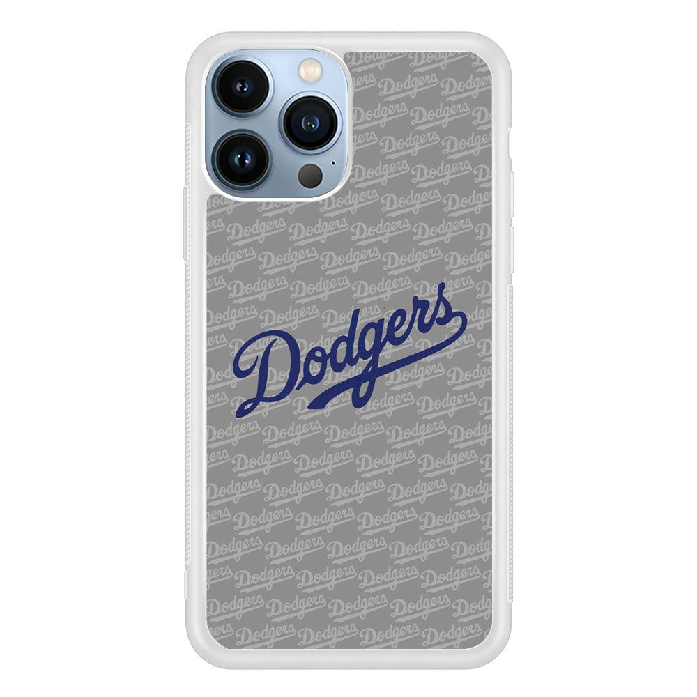 Los Angeles Dodgers Grey Patern Word iPhone 15 Pro Max Case-Oxvistore