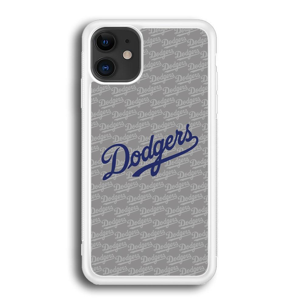 Los Angeles Dodgers Grey Patern Word iPhone 12 Case-Oxvistore