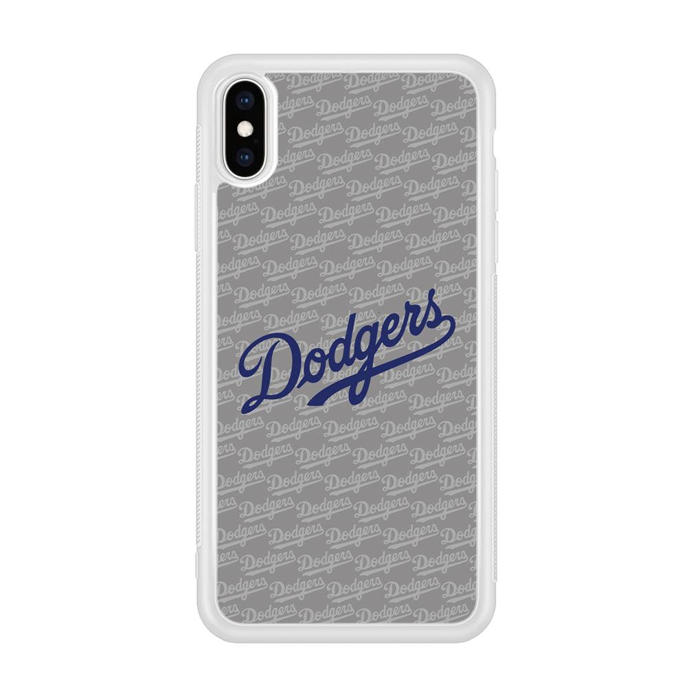 Los Angeles Dodgers Grey Patern Word iPhone X Case-Oxvistore