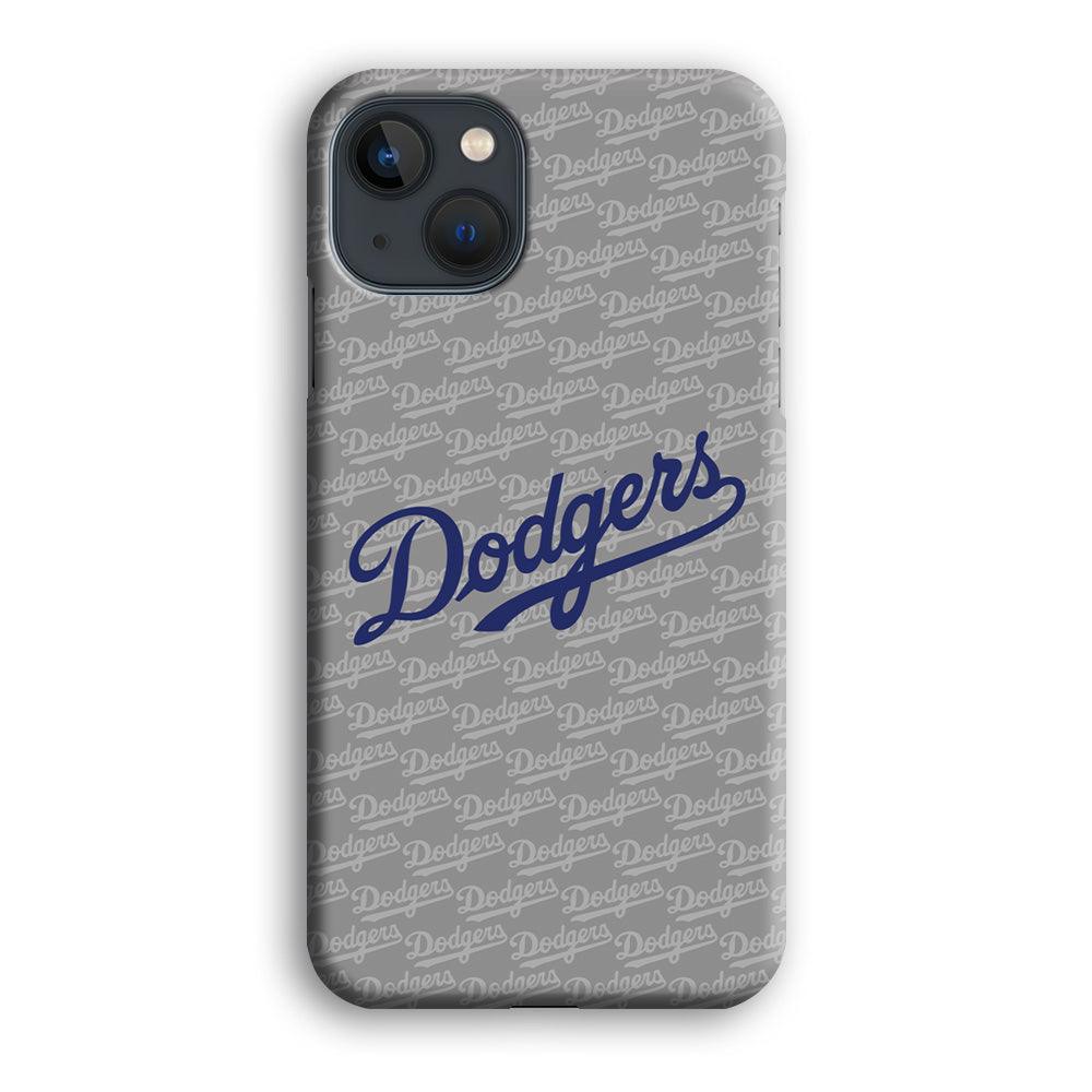 Los Angeles Dodgers Grey Patern Word iPhone 15 Plus Case-Oxvistore