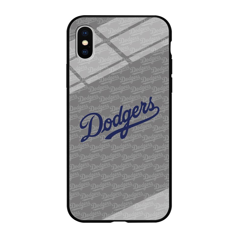 Los Angeles Dodgers Grey Patern Word iPhone X Case-Oxvistore