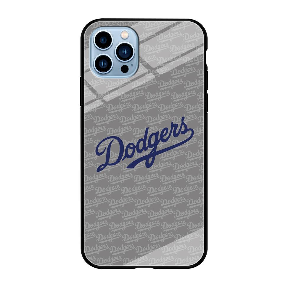 Los Angeles Dodgers Grey Patern Word iPhone 12 Pro Case-Oxvistore