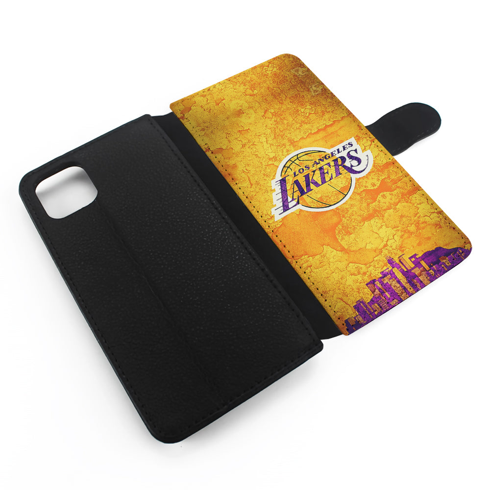 Los Angeles Lakers Pattern Flip Wallet Phone Case