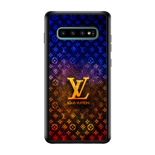 Louis Vuitton Abstract Colorful Samsung Galaxy S10 Plus Case-Rubber White (2D Case)-Oxvistore