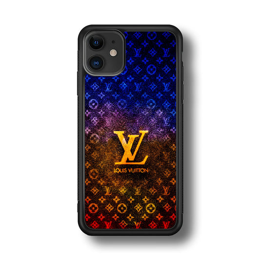 Louis Vuitton Abstract Colorful iPhone 12 Case-Rubber Black (2D Case)-Oxvistore