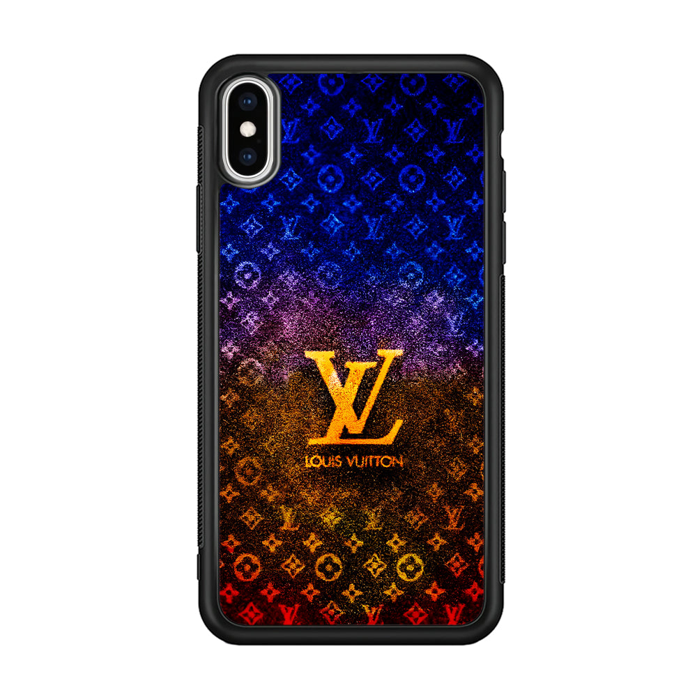 Louis Vuitton Abstract Colorful iPhone X Case-Rubber Black (2D Case)-Oxvistore