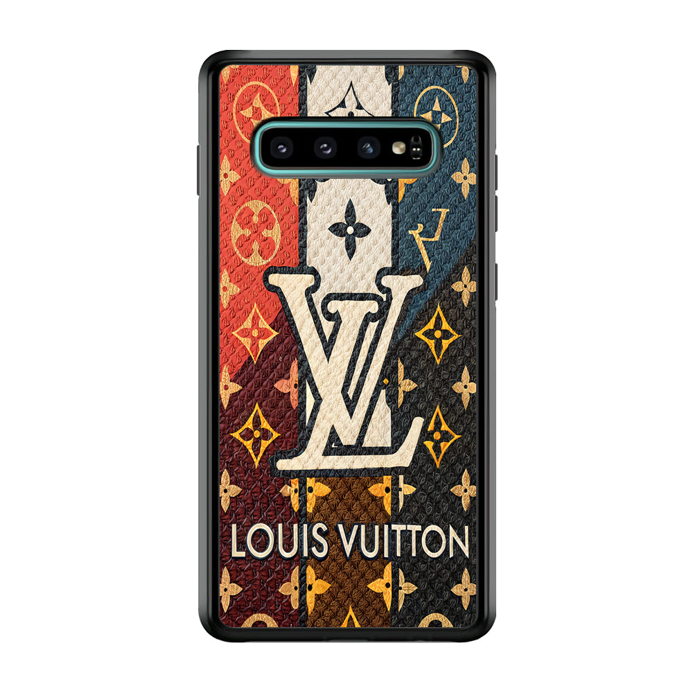 Louis Vuitton Aesthetic Luxury Samsung Galaxy S10 Case-Rubber Black (2D Case)-Oxvistore