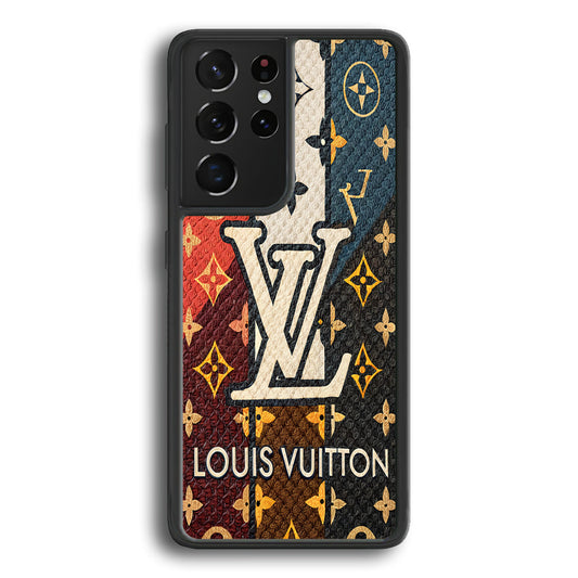 Louis Vuitton Aesthetic Luxury Samsung Galaxy S24 Ultra Case-Rubber Black (2D Case)-Oxvistore