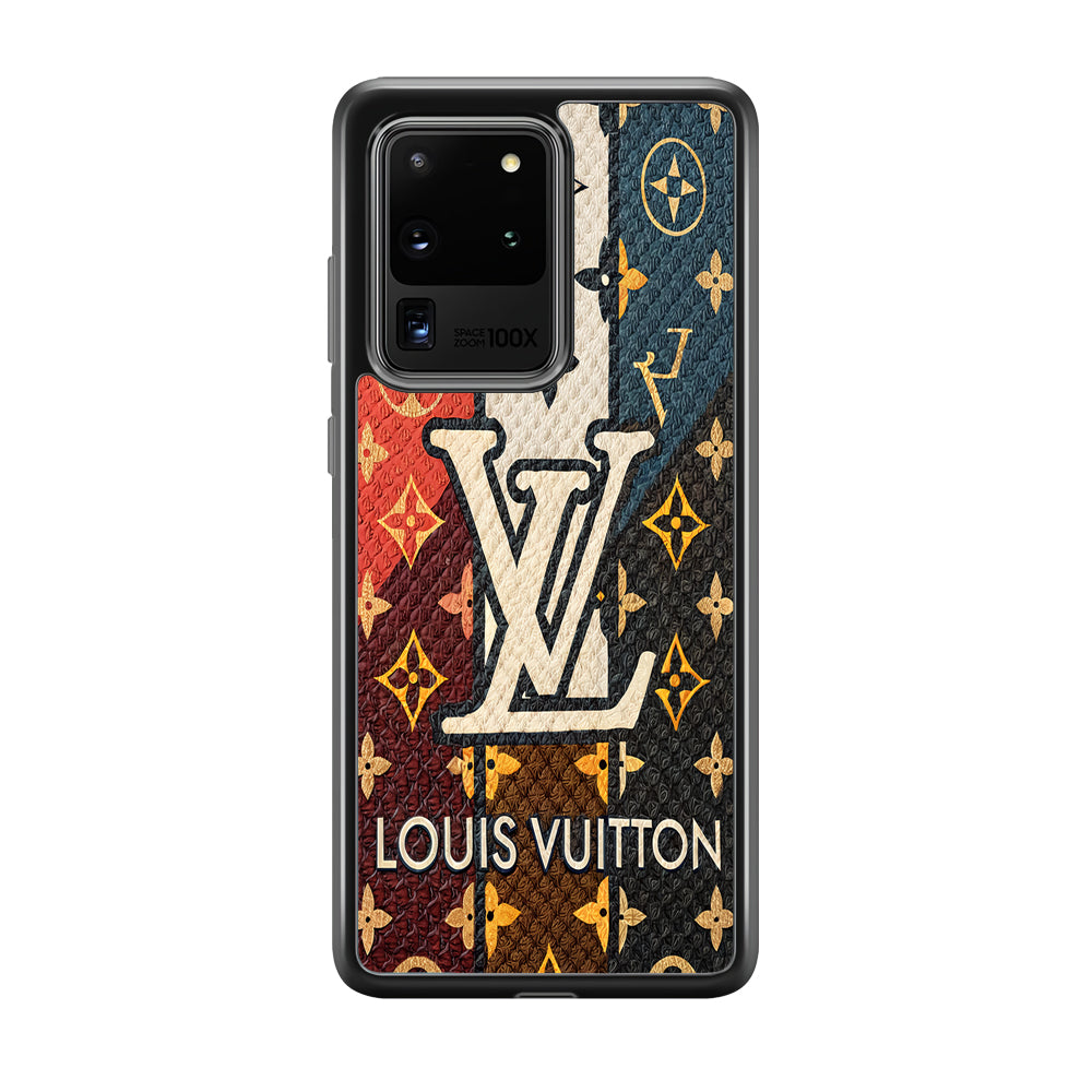 Louis Vuitton Aesthetic Luxury Samsung Galaxy S20 Ultra Case-Rubber Black (2D Case)-Oxvistore