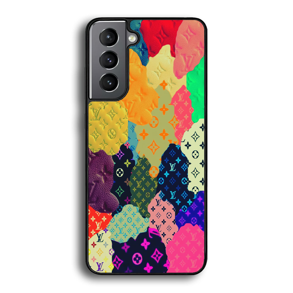 Louis Vuitton Aesthetic Pattern Samsung Galaxy S21 Plus Case-Rubber Black (2D Case)-Oxvistore
