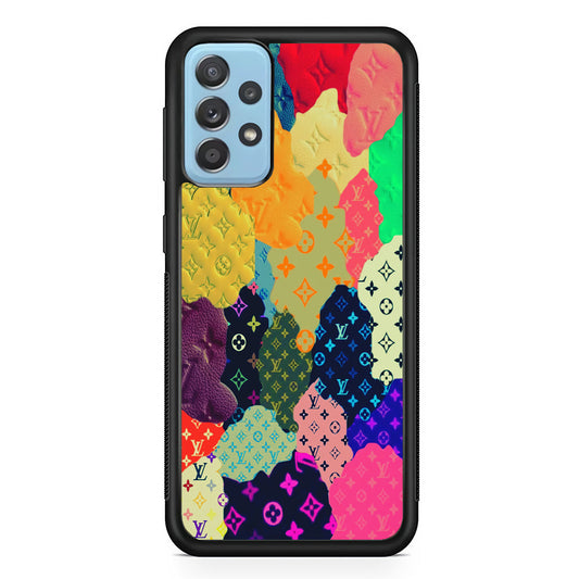 Louis Vuitton Aesthetic Pattern Samsung Galaxy A72 Case-Rubber Black (2D Case)-Oxvistore