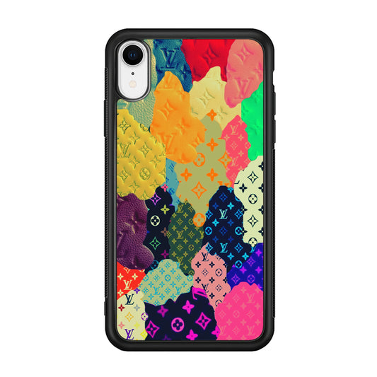 Louis Vuitton Aesthetic Pattern iPhone XR Case-Rubber Black (2D Case)-Oxvistore