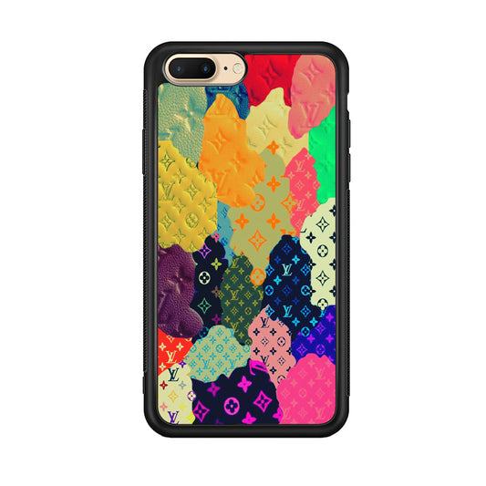 Louis Vuitton Aesthetic Pattern iPhone 8 Plus Case-Rubber Black (2D Case)-Oxvistore