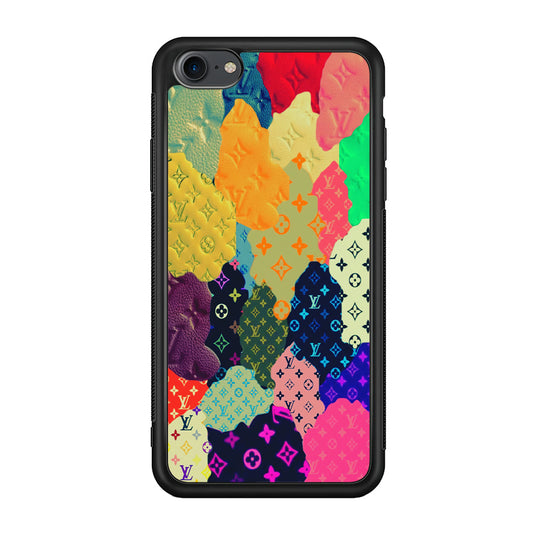 Louis Vuitton Aesthetic Pattern iPhone 8 Case-Rubber Black (2D Case)-Oxvistore