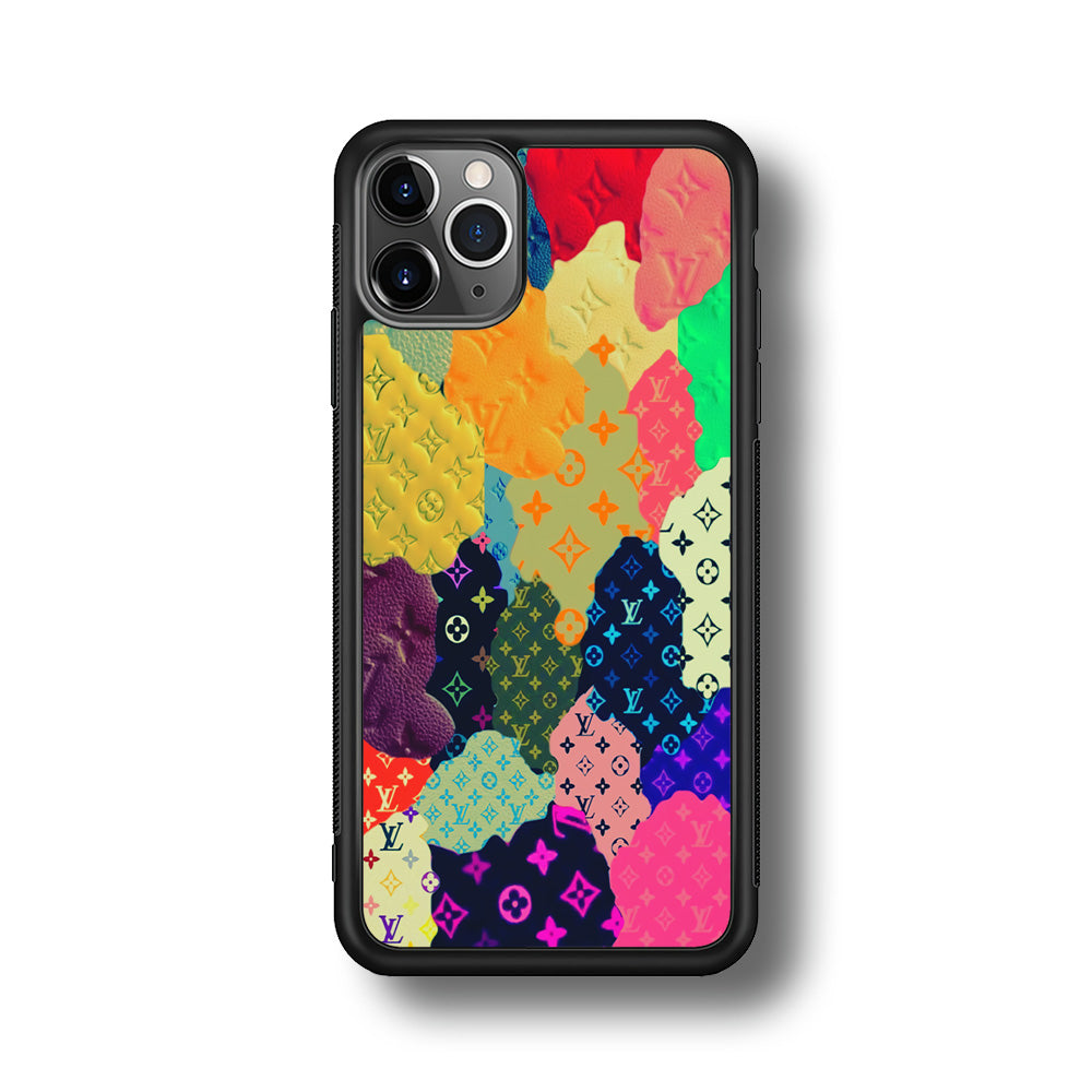 Louis Vuitton Aesthetic Pattern iPhone 11 Pro Max Case-Rubber Black (2D Case)-Oxvistore