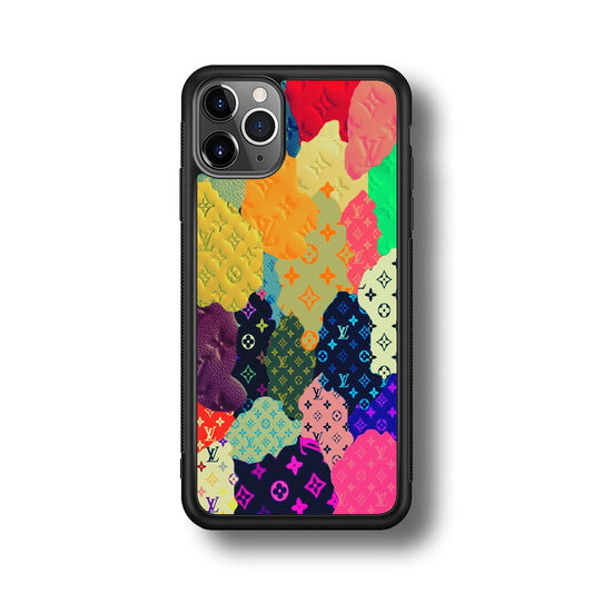 Louis Vuitton Aesthetic Pattern iPhone 11 Pro Max Case-Rubber Black (2D Case)-Oxvistore