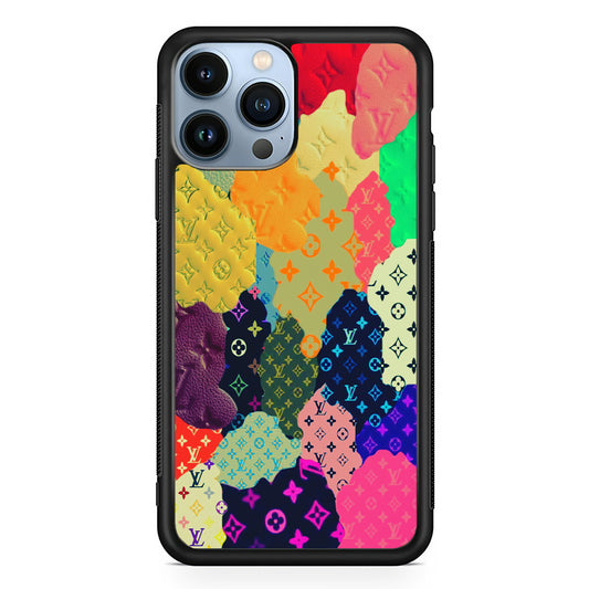 Louis Vuitton Aesthetic Pattern iPhone 13 Pro Case-Rubber Black (2D Case)-Oxvistore