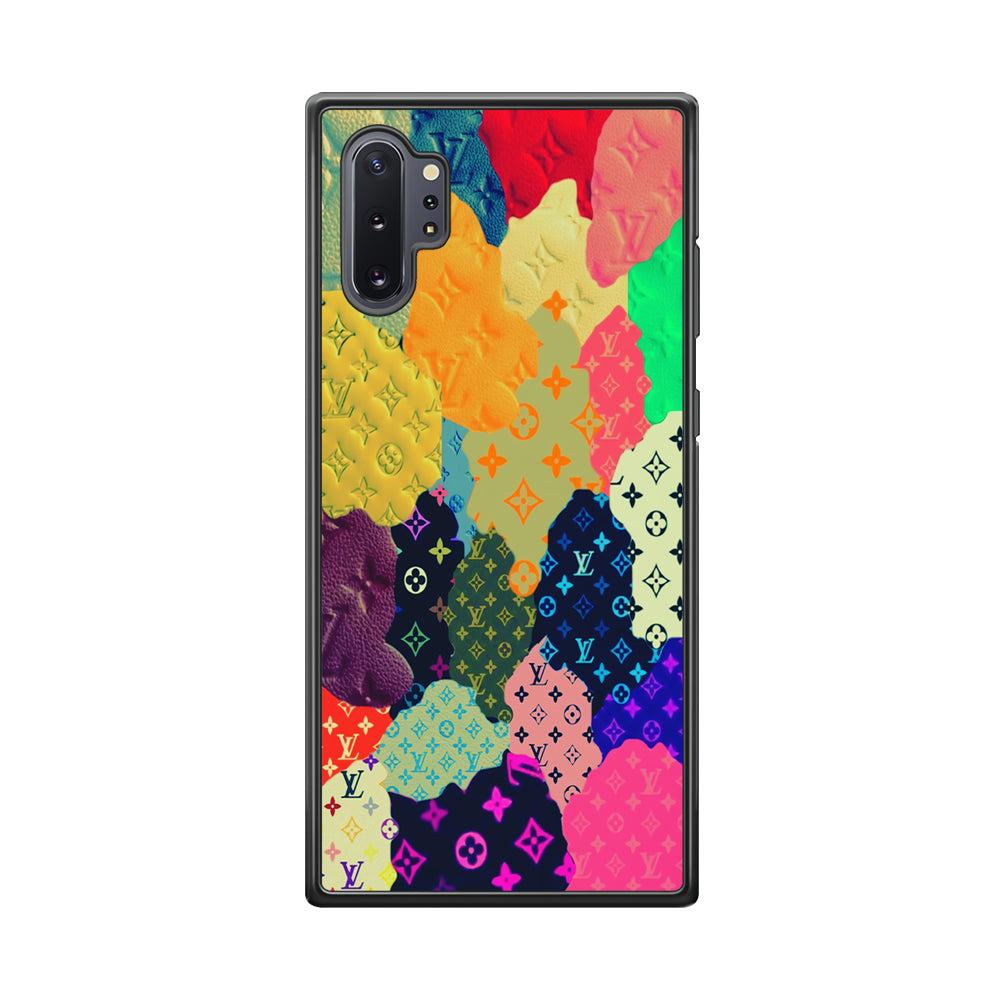 Louis Vuitton Aesthetic Pattern Samsung Galaxy Note 10 Plus Case-Rubber Black (2D Case)-Oxvistore
