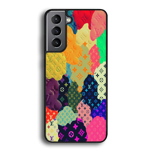 Louis Vuitton Aesthetic Pattern Samsung Galaxy S21 Case-Rubber Black (2D Case)-Oxvistore