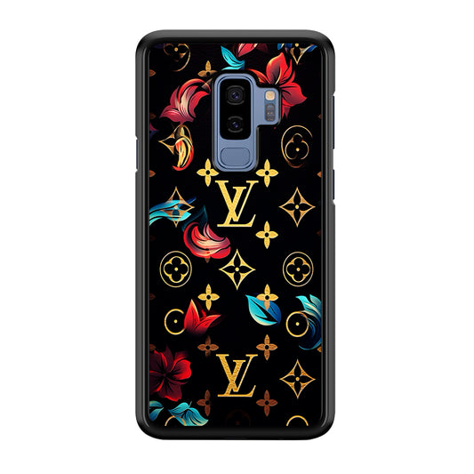 Louis Vuitton Flowers Design Samsung Galaxy S9 Plus Case-Rubber Black (2D Case)-Oxvistore