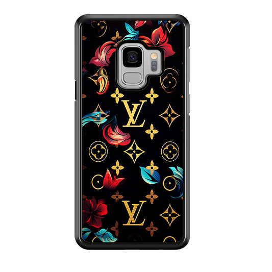 Louis Vuitton Flowers Design Samsung Galaxy S9 Case-Rubber Black (2D Case)-Oxvistore