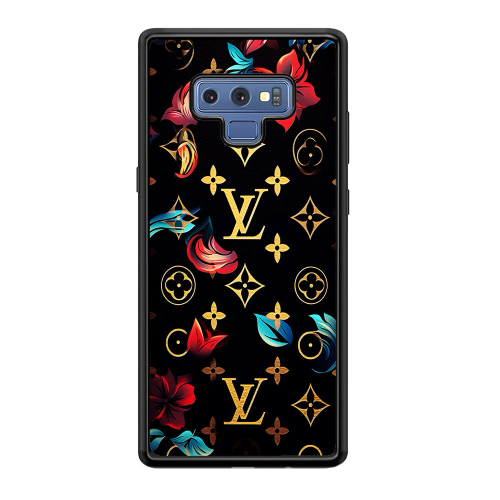 Louis Vuitton Flowers Design Samsung Galaxy Note 9 Case-Rubber Black (2D Case)-Oxvistore