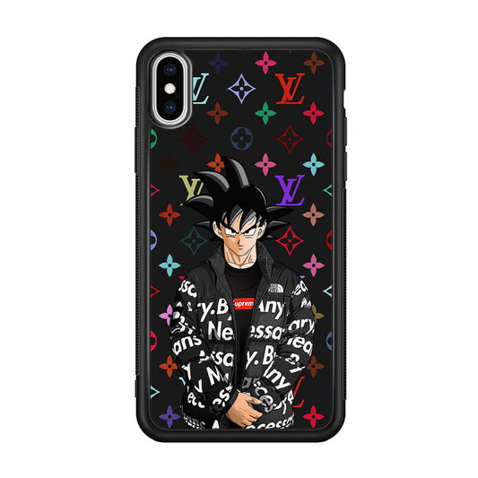 Louis Vuitton Goku Hypebeast iPhone Xs Case-Rubber Black (2D Case)-Oxvistore