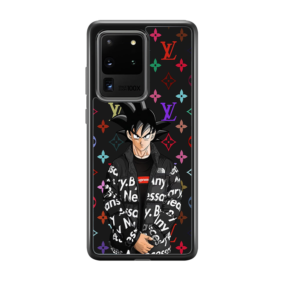 Louis Vuitton Goku Hypebeast Samsung Galaxy S20 Ultra Case-Rubber Black (2D Case)-Oxvistore