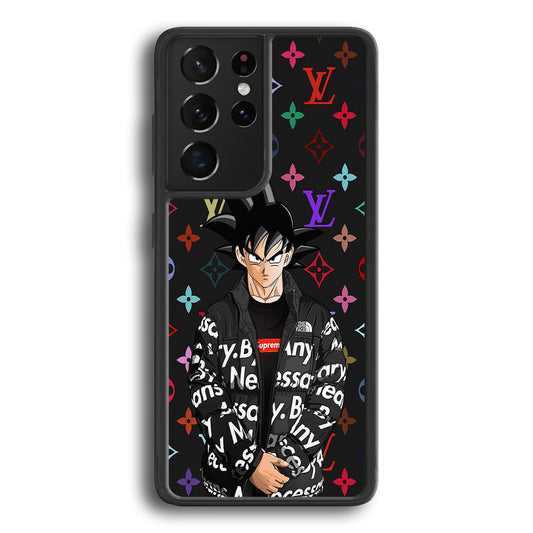 Louis Vuitton Goku Hypebeast Samsung Galaxy S24 Ultra Case-Rubber Black (2D Case)-Oxvistore