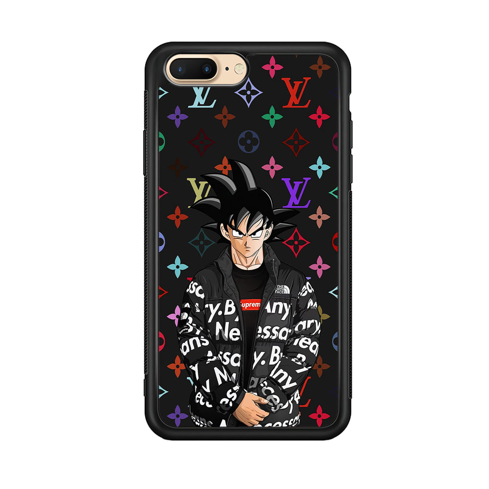 Louis Vuitton Goku Hypebeast iPhone 8 Plus Case-Rubber Black (2D Case)-Oxvistore