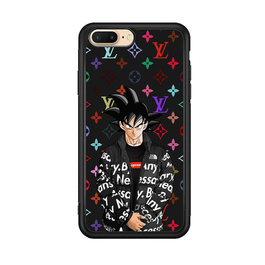 Louis Vuitton Goku Hypebeast iPhone 8 Plus Case-Rubber Black (2D Case)-Oxvistore