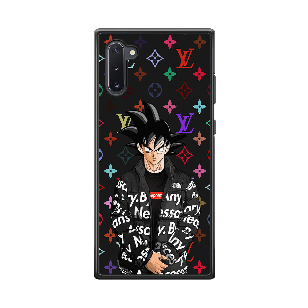 Louis Vuitton Goku Hypebeast Samsung Galaxy Note 10 Case-Rubber Black (2D Case)-Oxvistore