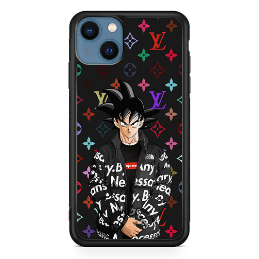 Louis Vuitton Goku Hypebeast iPhone 15 Plus Case-Rubber Black (2D Case)-Oxvistore