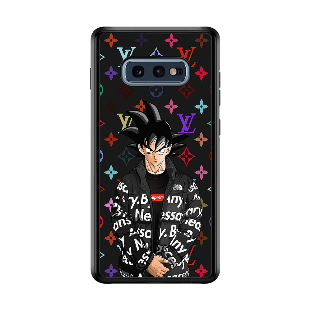 Louis Vuitton Goku Hypebeast Samsung Galaxy S10E Case-Rubber Black (2D Case)-Oxvistore