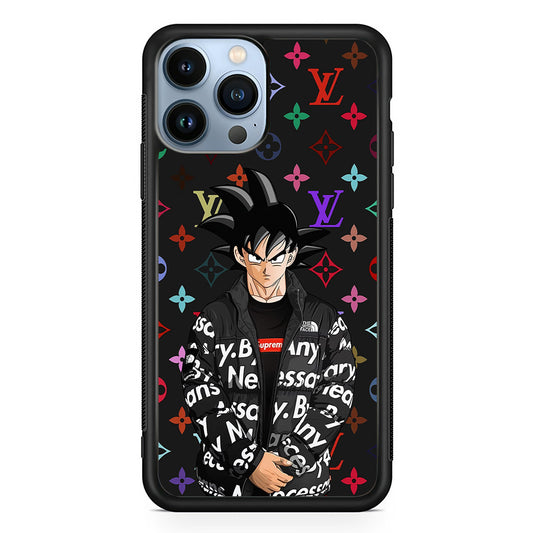 Louis Vuitton Goku Hypebeast iPhone 13 Pro Case-Rubber Black (2D Case)-Oxvistore
