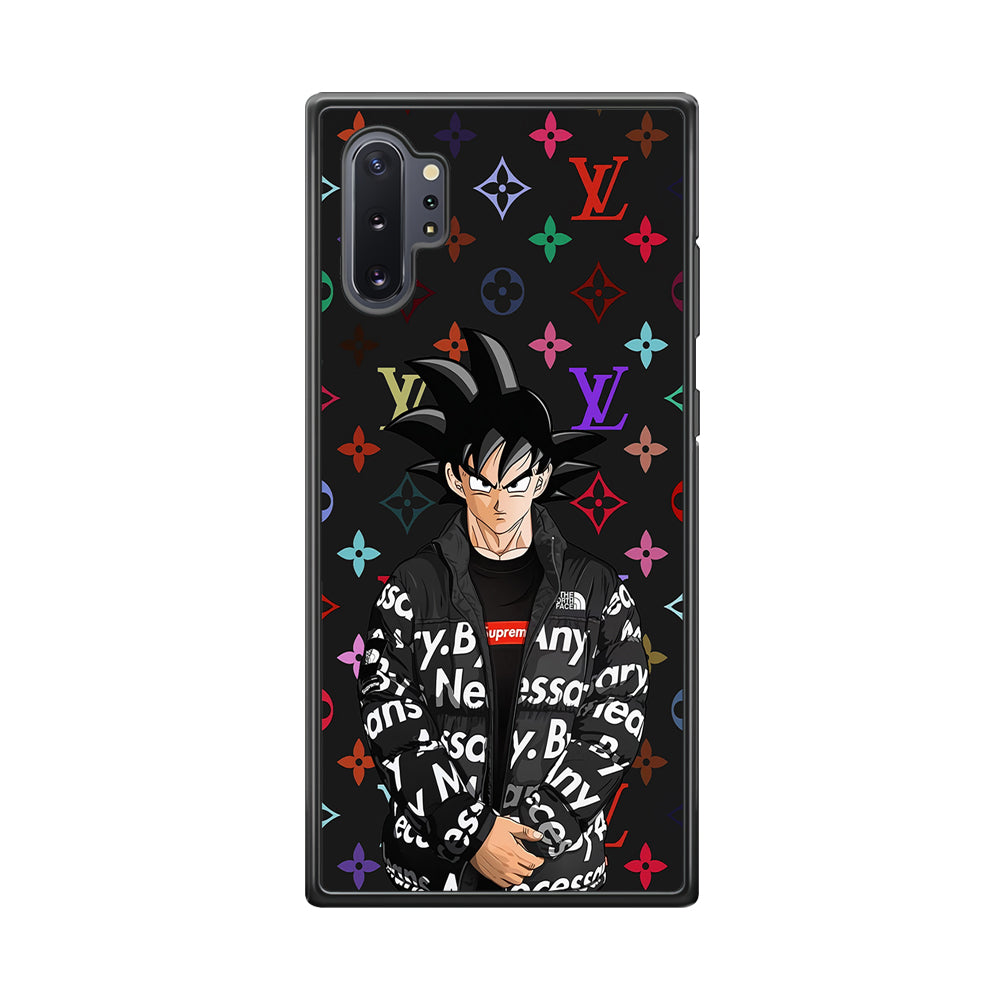 Louis Vuitton Goku Hypebeast Samsung Galaxy Note 10 Plus Case-Rubber Black (2D Case)-Oxvistore