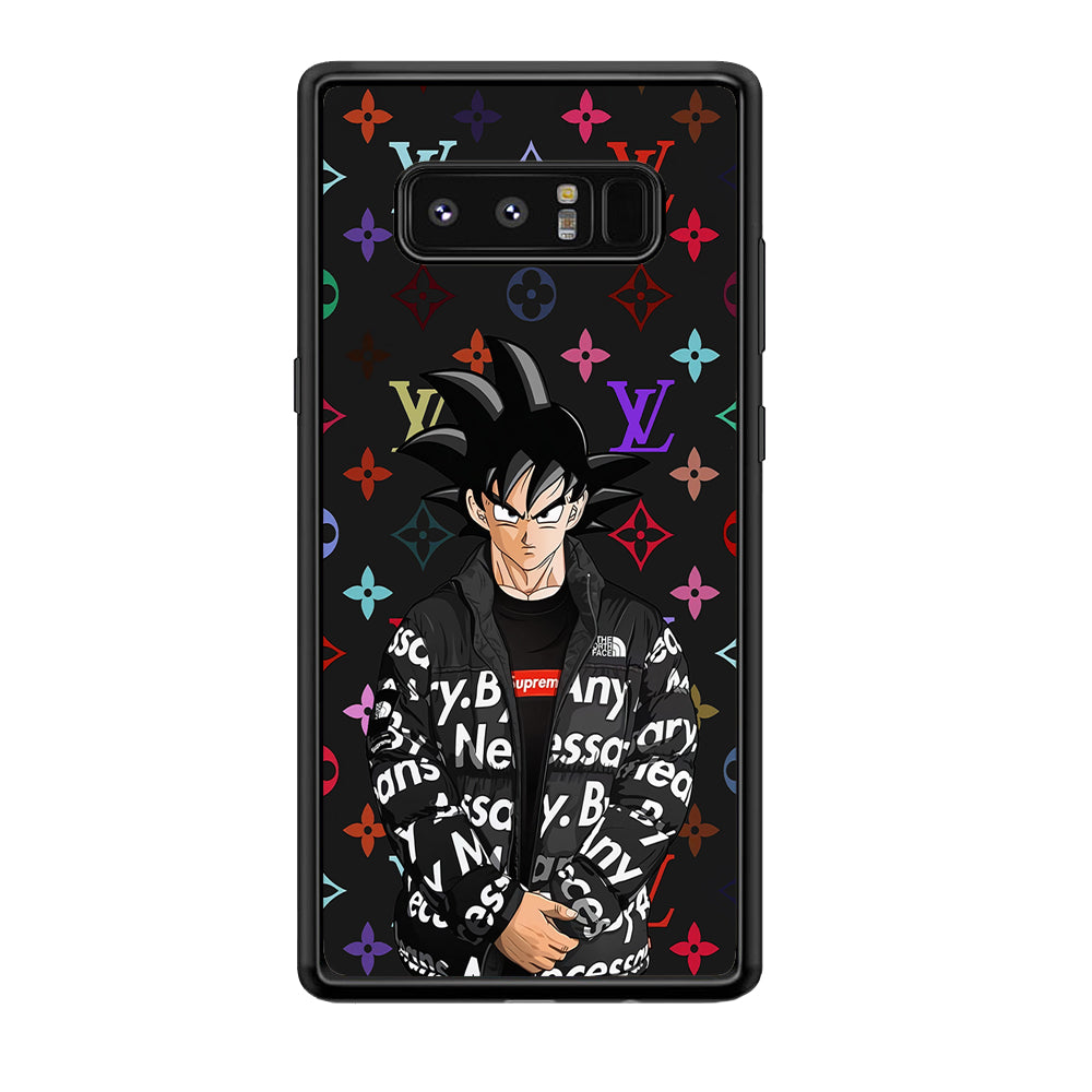 Louis Vuitton Goku Hypebeast Samsung Galaxy Note 8 Case-Rubber Black (2D Case)-Oxvistore