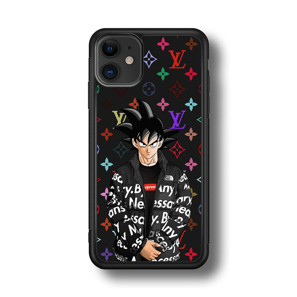 Louis Vuitton Goku Hypebeast iPhone 11 Case-Rubber Black (2D Case)-Oxvistore