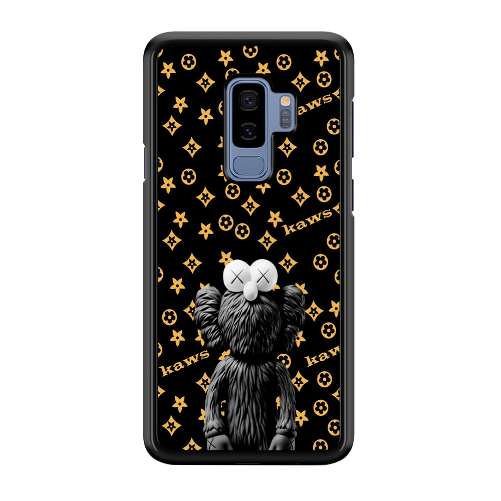 Louis Vuitton X Kaws Black Background Samsung Galaxy S9 Plus Case-Rubber White (2D Case)-Oxvistore