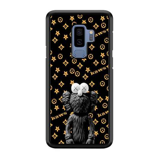 Louis Vuitton X Kaws Black Background Samsung Galaxy S9 Plus Case-Rubber White (2D Case)-Oxvistore