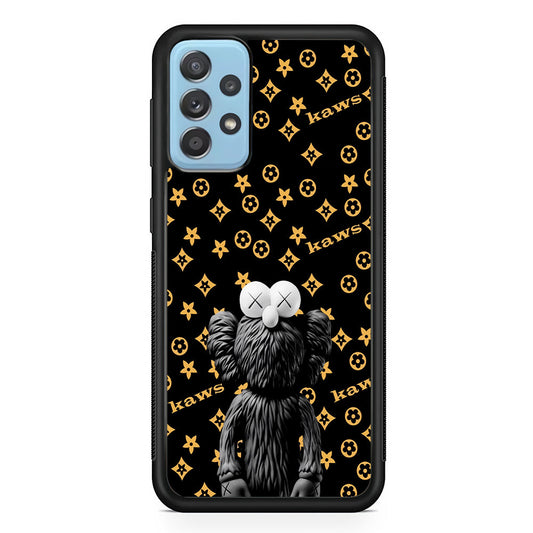 Louis Vuitton X Kaws Black Background Samsung Galaxy A72 Case-Rubber White (2D Case)-Oxvistore