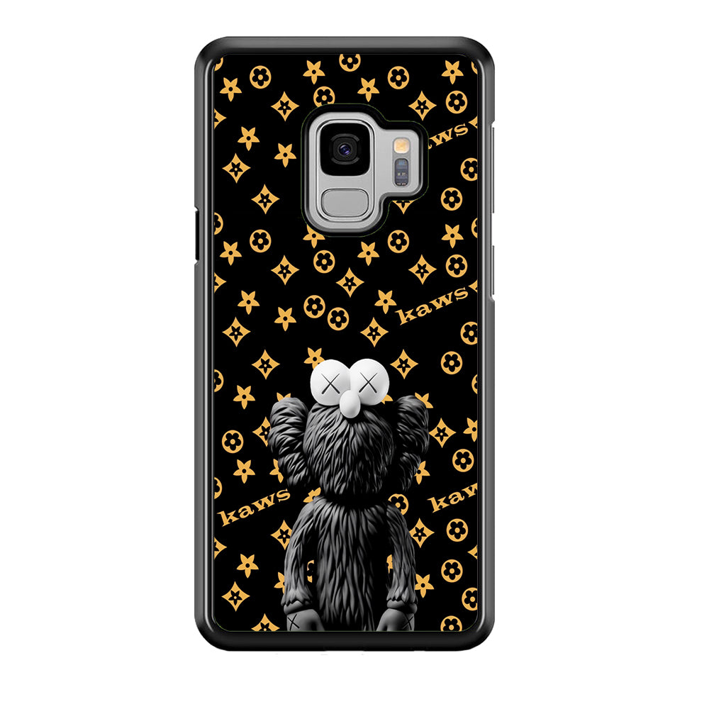Louis Vuitton X Kaws Black Background Samsung Galaxy S9 Case-Rubber White (2D Case)-Oxvistore