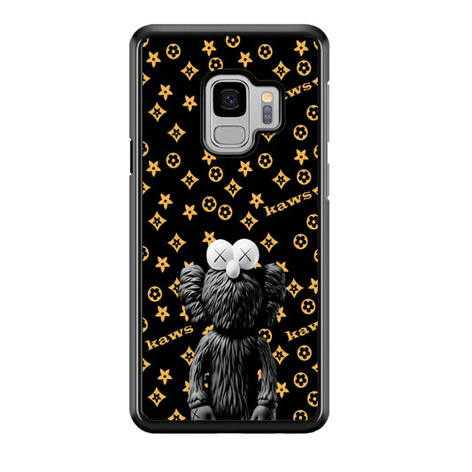 Louis Vuitton X Kaws Black Background Samsung Galaxy S9 Case-Rubber White (2D Case)-Oxvistore
