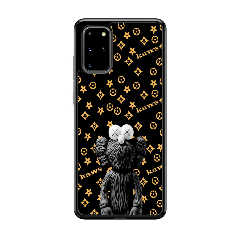 Louis Vuitton X Kaws Black Background Samsung Galaxy S20 Plus Case-Rubber White (2D Case)-Oxvistore