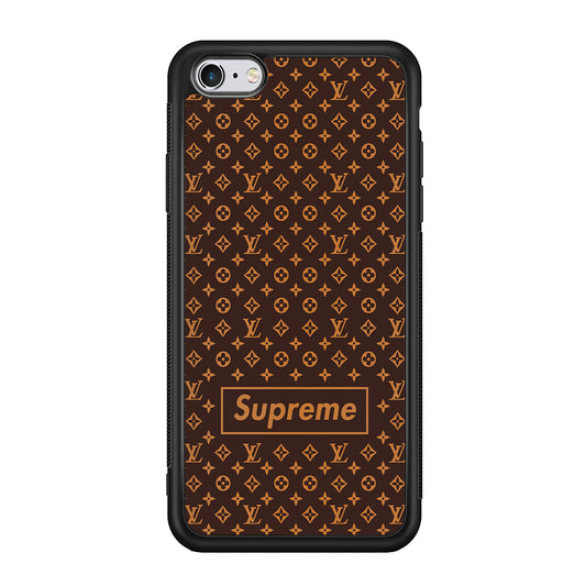 Louis Vuitton X Supreme Brown Background iPhone 6 | 6s Case-Rubber Black (2D Case)-Oxvistore