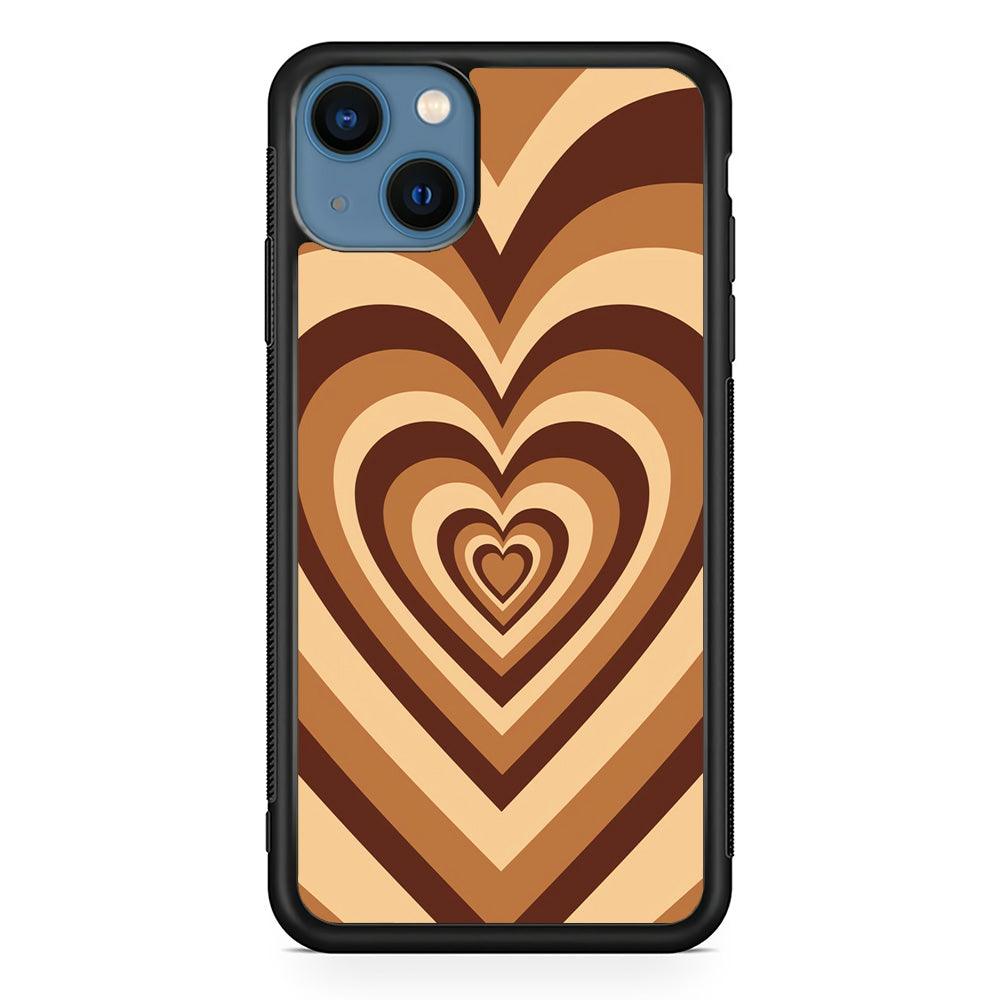 Love Wave Brown iPhone 15 Case-Rubber Black (2D Case)-Oxvistore
