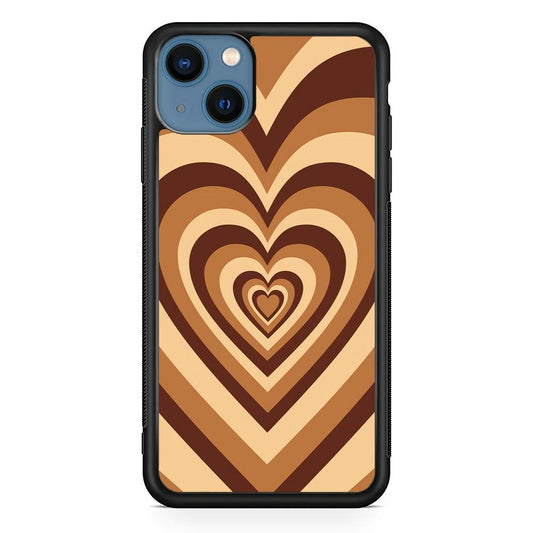 Love Wave Brown iPhone 14 Case-Rubber Black (2D Case)-Oxvistore