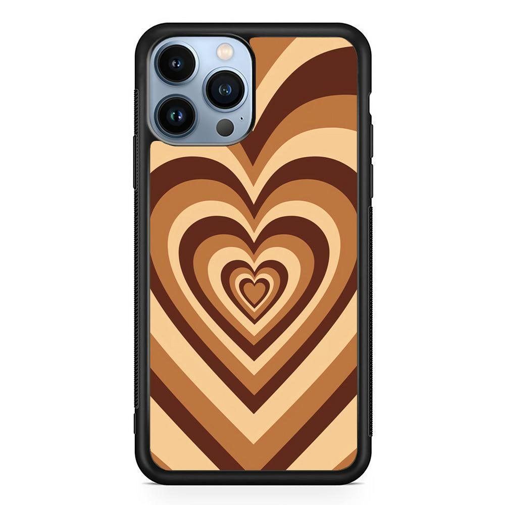 Love Wave Brown iPhone 14 Pro Case-Rubber Black (2D Case)-Oxvistore